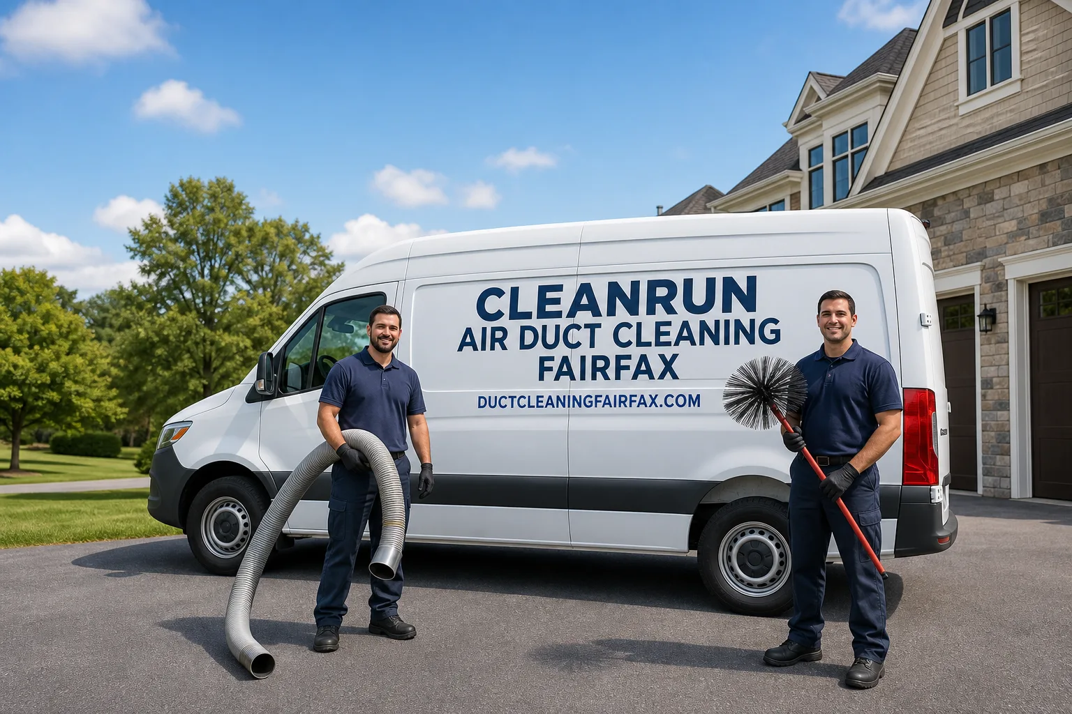 CleanRun Air Duct Cleaning Fairfax air duct cleaning service vehicle and crew in Fairfax, VA